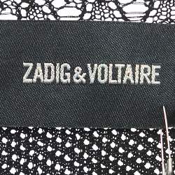 Pre Owned Zadig & Voltaire Black Crochet Knit Wrap Maddie Cardigan S