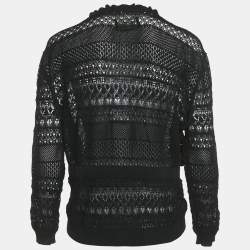 Pre Owned Zadig & Voltaire Black Crochet Knit Wrap Maddie Cardigan S