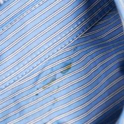 Zadig & Voltaire Blue Stripe Cotton Button Front Ruffled Rilt Mini Dress S