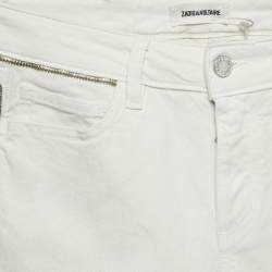 Pre Owned Zadig & Voltaire Off-White Denim Eva Cher Jeans S Waist 25"