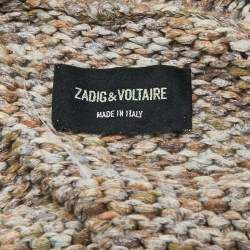 Zadig & Voltaire Brown Cotton Rib Knit Mia Cardigan M/L
