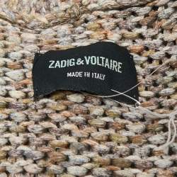 Zadig & Voltaire Brown Cotton Rib Knit Mia Cardigan M/L