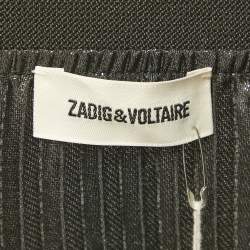 Zadig & Voltaire Metallic Lurex Plissé Midi Joyce Skirt S