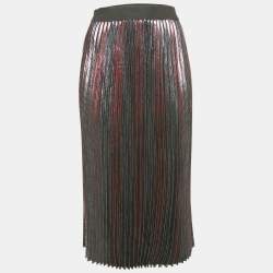 Zadig & Voltaire Metallic Lurex Plissé Midi Joyce Skirt S