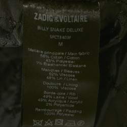 Zadig & Voltaire Deluxe Grey Jacquard and Satin Billy Snake Jacket M
