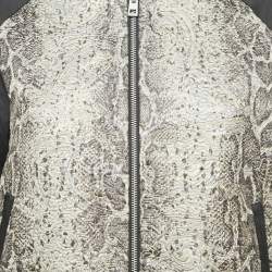 Zadig & Voltaire Deluxe Grey Jacquard and Satin Billy Snake Jacket M