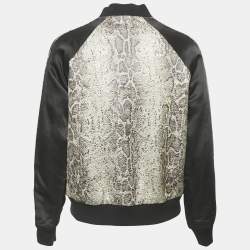 Zadig & Voltaire Deluxe Grey Jacquard and Satin Billy Snake Jacket M