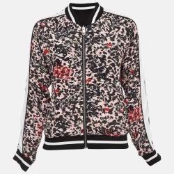 Zadig & Voltaire Pink/Black Printed Crepe Reversible Billy Leo Jacket XS