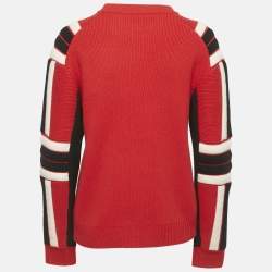 Zadig & Voltaire Red Fever Intarsia Rib Knit Amber Bis Sweater S