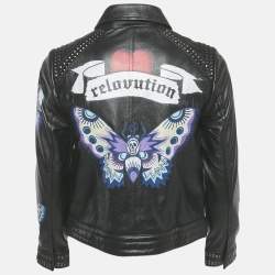 Zadig & Voltaire Black Leather Kawai Biker Jacket XS