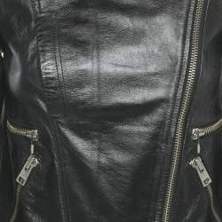 Zadig & Voltaire Black Leather Kawai Biker Jacket XS