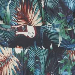 Pre Owned زاديج وفولتير فستان طويل رومي كريب بطبعة الغابة المتعددة الألوان مقاس صغير جدًا