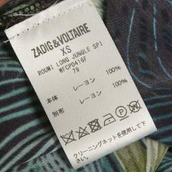 Pre Owned زاديج وفولتير فستان طويل رومي كريب بطبعة الغابة المتعددة الألوان مقاس صغير جدًا