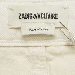 Pre Owned Zadig & Voltaire White Denim Eva Cher Jeans S Waist 28"