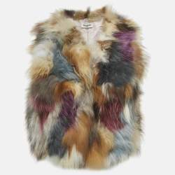 Pre Owned Zadig & Voltaire Deluxe Multicolor Dyed Fur Vest S