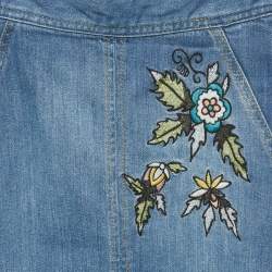 Pre Owned Zadig & Voltaire Deluxe Blue Embroidered Denim Jamille Brode Skirt S