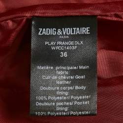Pre Owned Zadig & Voltaire Red Suede Fringed Play Frange Trousers S