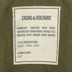 Pre Owned Zadig & Voltaire Green Cotton Lava Jacket XS