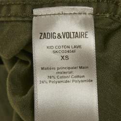 Pre Owned Zadig & Voltaire Green Cotton Lava Jacket XS