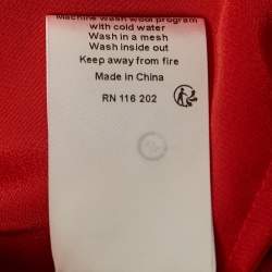 Pre Owned Zadig & Voltaire Red Silk Ruffled Taccora Shirt L