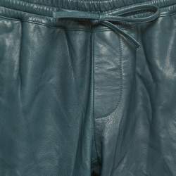 Pre Owned Zadig & Voltaire DeluxeTeal Blue Genuine Leather Parone Pants S