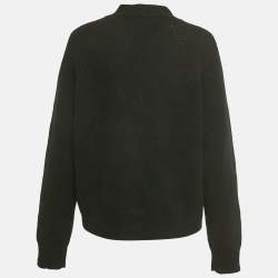 Pre Owned Zadig & Voltaire Black Rib Knit Lace-Up Kassy Sweater M