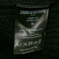 Pre Owned Zadig & Voltaire Black Rib Knit Lace-Up Kassy Sweater M