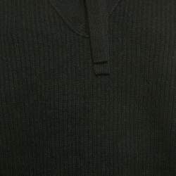 Pre Owned Zadig & Voltaire Black Rib Knit Lace-Up Kassy Sweater M