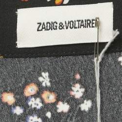 Pre Owned Zadig & Voltaire Black Flowers Print Crepe Judith Spark Midi Skirt S