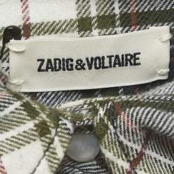Pre Owned Zadig & Voltaire Green Checks Cotton Trissy Carreaux Shirt XS