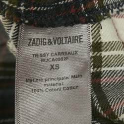 Pre Owned Zadig & Voltaire Green Checks Cotton Trissy Carreaux Shirt XS