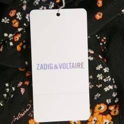 Pre Owned Zadig & Voltaire Black Crepe Judith Spark Flowers Midi Skirt S