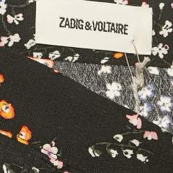 Pre Owned Zadig & Voltaire Black Crepe Judith Spark Flowers Midi Skirt S