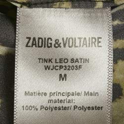 Pre Owned Zadig & Voltaire Brown Tink Leopard Print Satin Blouse M