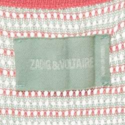 Pre Owned Zadig & Voltaire Blue/Pink Lurex Joss Fishnet Tank Top S