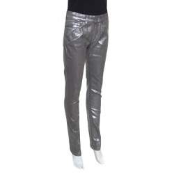 Zadig and Voltaire Silver Foil Printed Denim Eva Argent Deluxe Jeans M