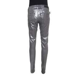 Zadig and Voltaire Silver Foil Printed Denim Eva Argent Deluxe Jeans M