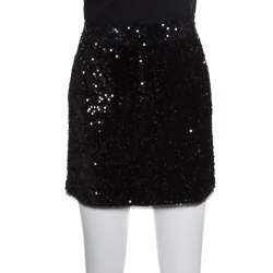 Pre Owned Zadig and Voltaire Black Sequined Jasmi Mini Skirt M