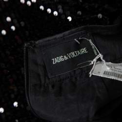 Pre Owned Zadig and Voltaire Black Sequined Jasmi Mini Skirt M