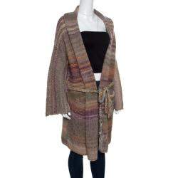 Zadig and Voltaire Multicolor Chunky Knit Belted Mia Cardigan XS/S