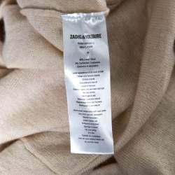 Pre Owned Zadig and Voltaire Beige Wool Sequined Elbow Trim Rony Patch Sweater M