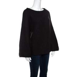 Zadig and Voltaire Deluxe Anthracite Kimono Sleeve Flint Cashmere Sweater L