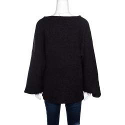 Zadig and Voltaire Deluxe Anthracite Kimono Sleeve Flint Cashmere Sweater L