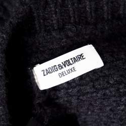 Zadig and Voltaire Deluxe Anthracite Kimono Sleeve Flint Cashmere Sweater L
