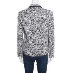 Pre Owned Zadig and Voltaire Deluxe Monochrome Jacquard Vegam Leo Blazer S