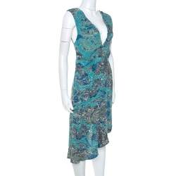 Zadig and Voltaire Green Printed Knit Sleeveless Root Dress S