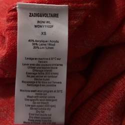 Pre Owned Zadig and Voltaire Red Marl Knit Roni WL Sweater XS