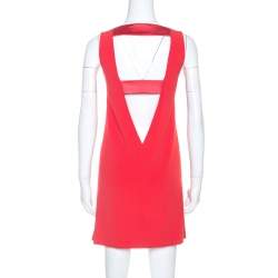 Pre Owned Zadig & Voltaire Deluxe Red Crepe Open Back Raff Shift Dress M