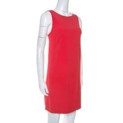 Pre Owned Zadig & Voltaire Deluxe Red Crepe Open Back Raff Shift Dress M