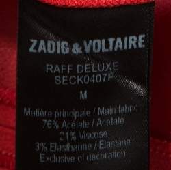 Pre Owned Zadig & Voltaire Deluxe Red Crepe Open Back Raff Shift Dress M